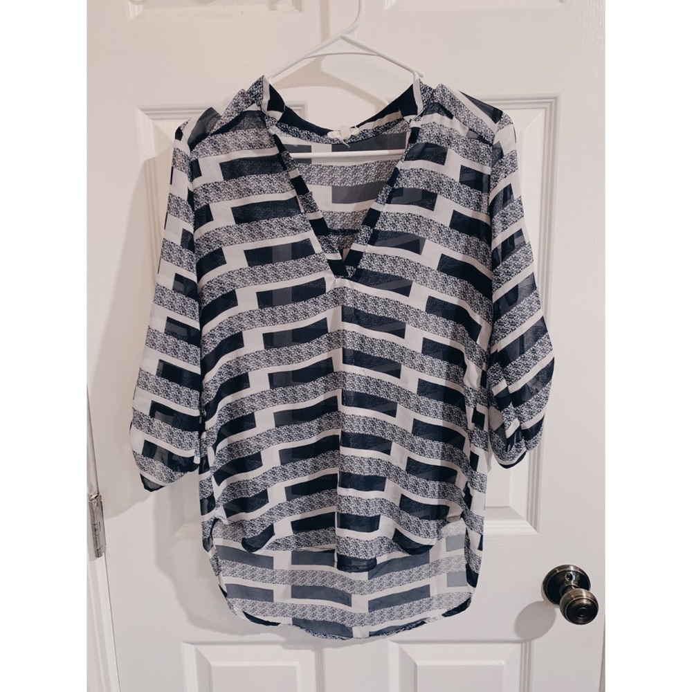 Blue and White blouse